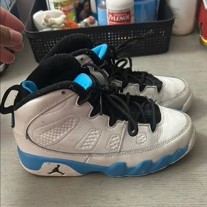 Jordan Kids White and Blue Sneakers